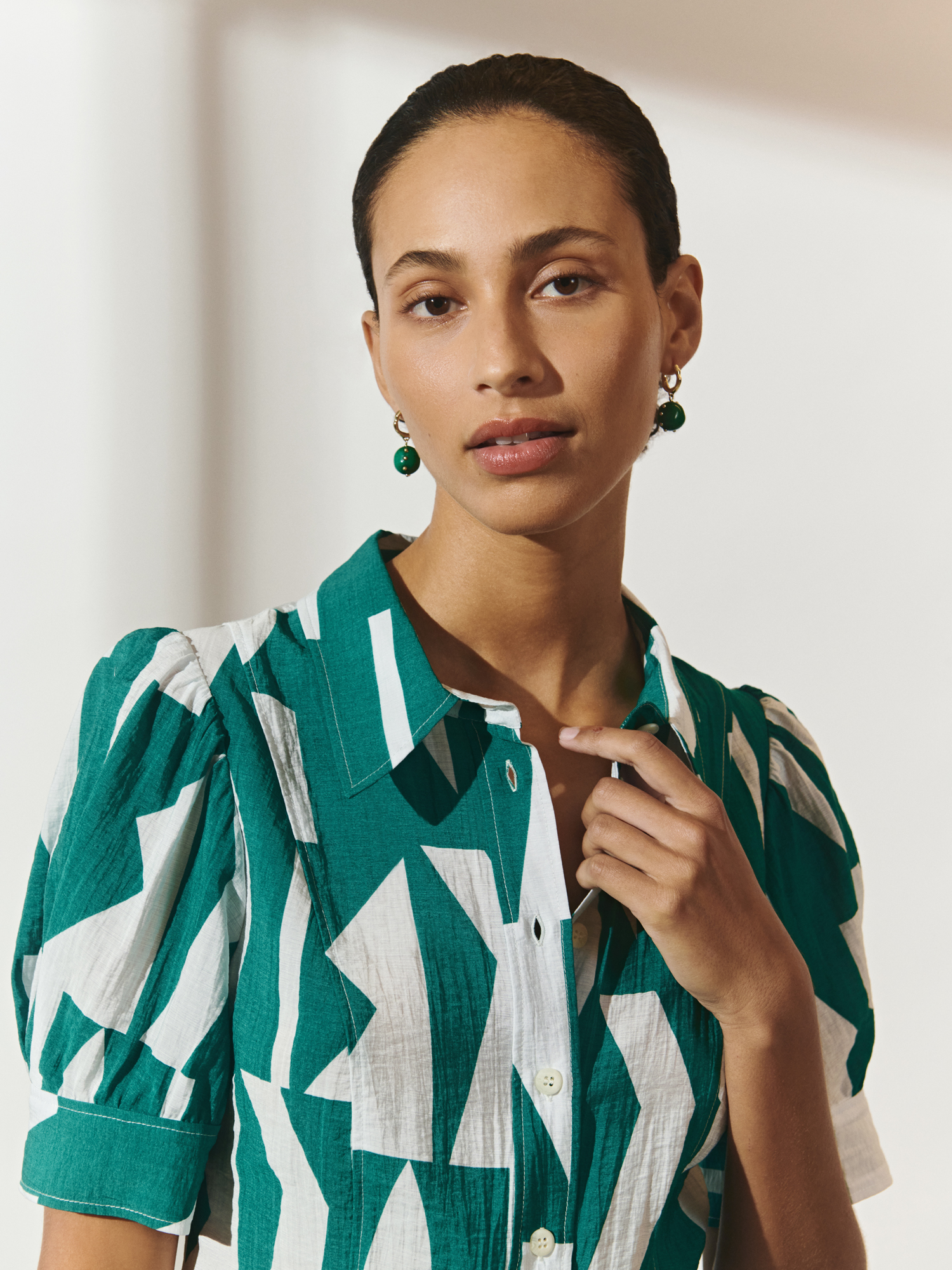 BNWT Zara Polka Dot Shirt With Front Knot, Women's Fashion, Tops