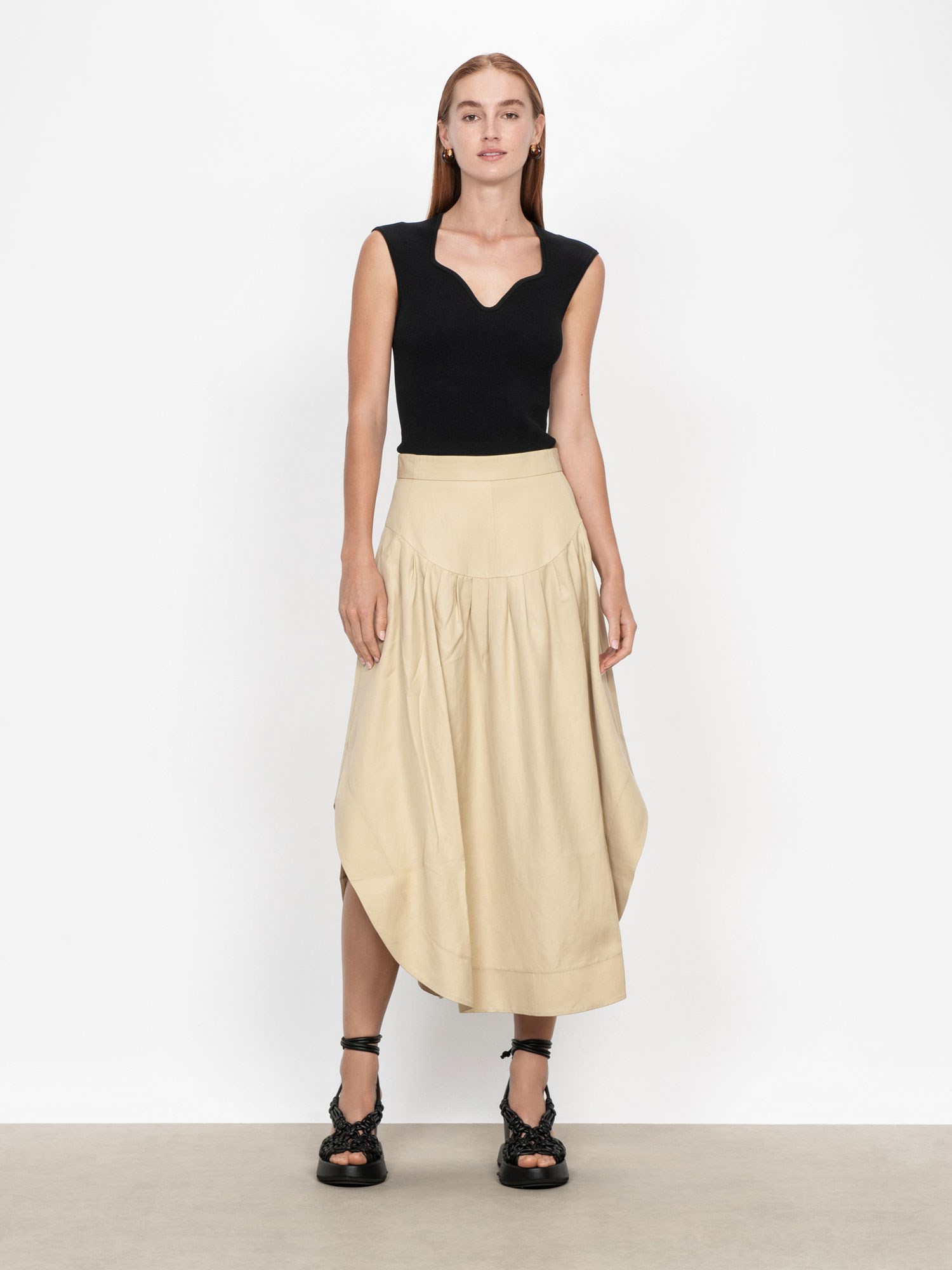 Dobby Weave Yoke Skirt | Buy Skirts Online - Veronika Maine