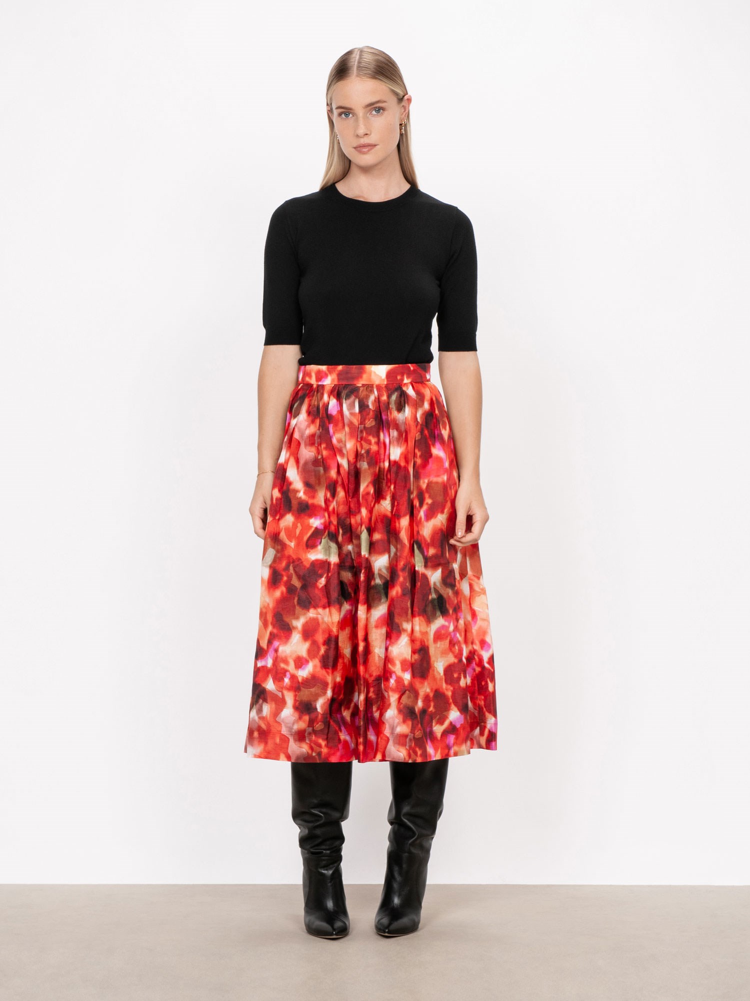 Watercolour Organza Midi Skirt | Buy Skirts Online - Veronika Maine