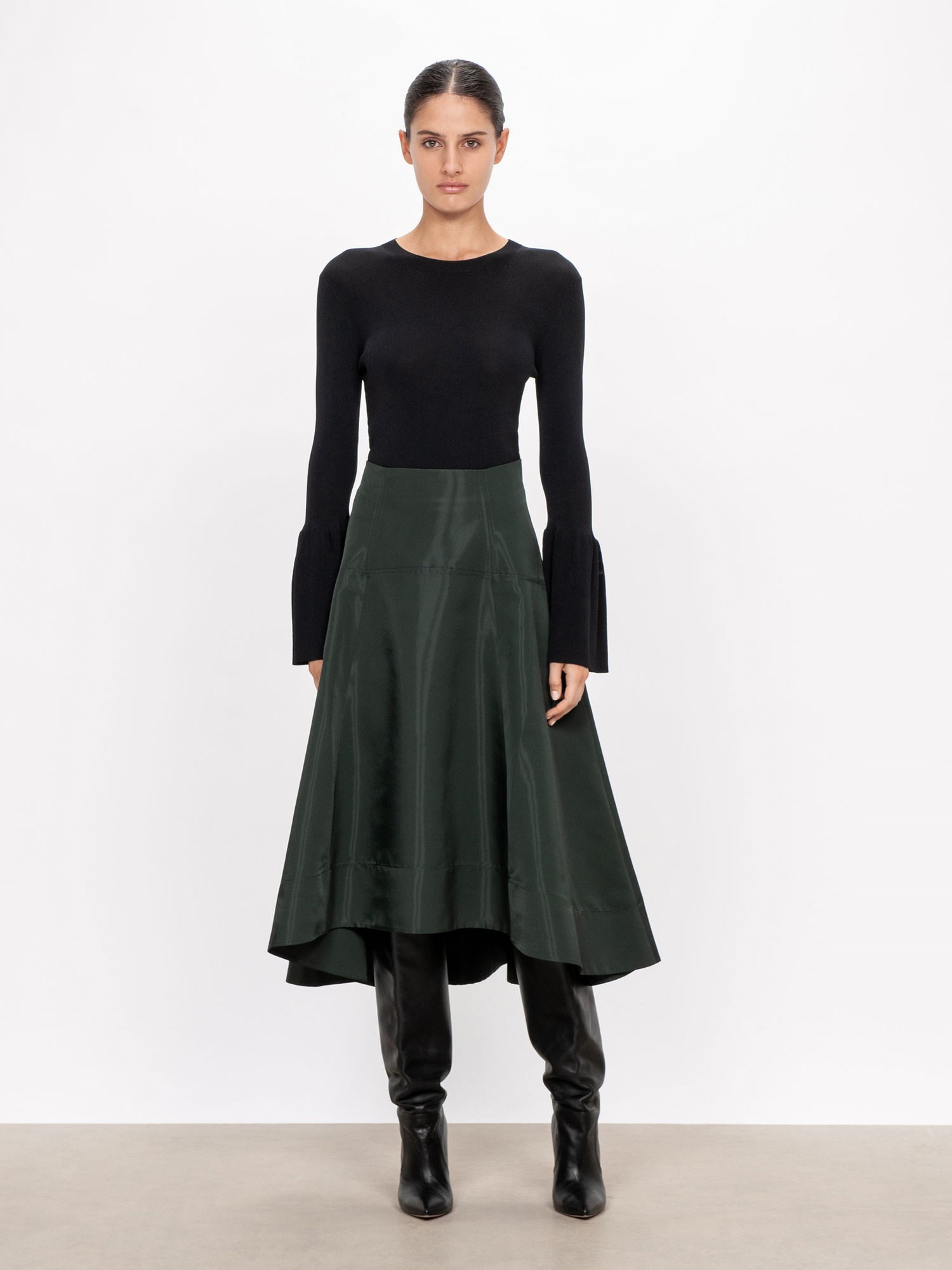 Night Shade Taffeta Midi Skirt | Buy Skirts Online - Veronika Maine