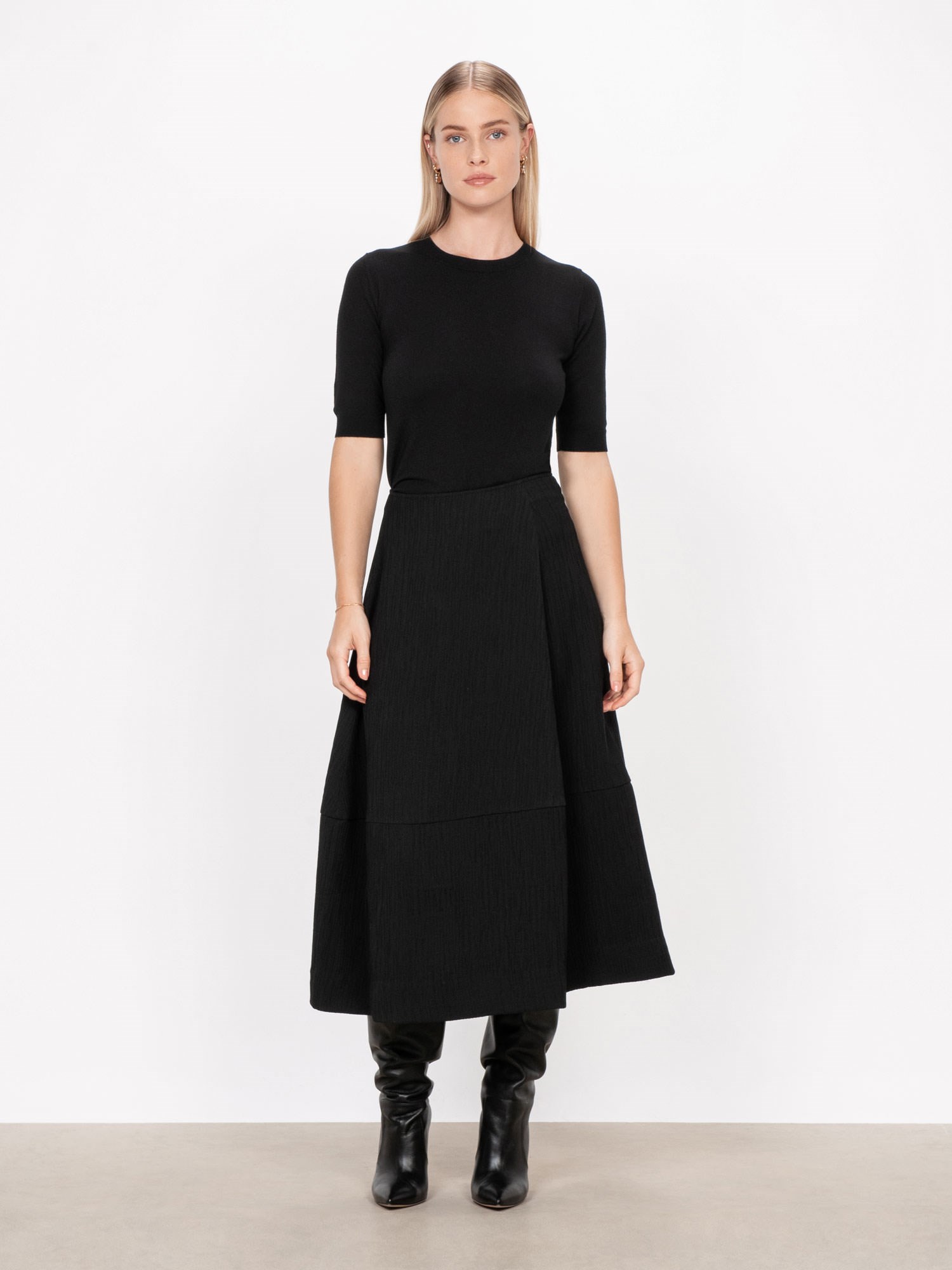 Crinkle Weave Midi Skirt | Buy Skirts Online - Veronika Maine