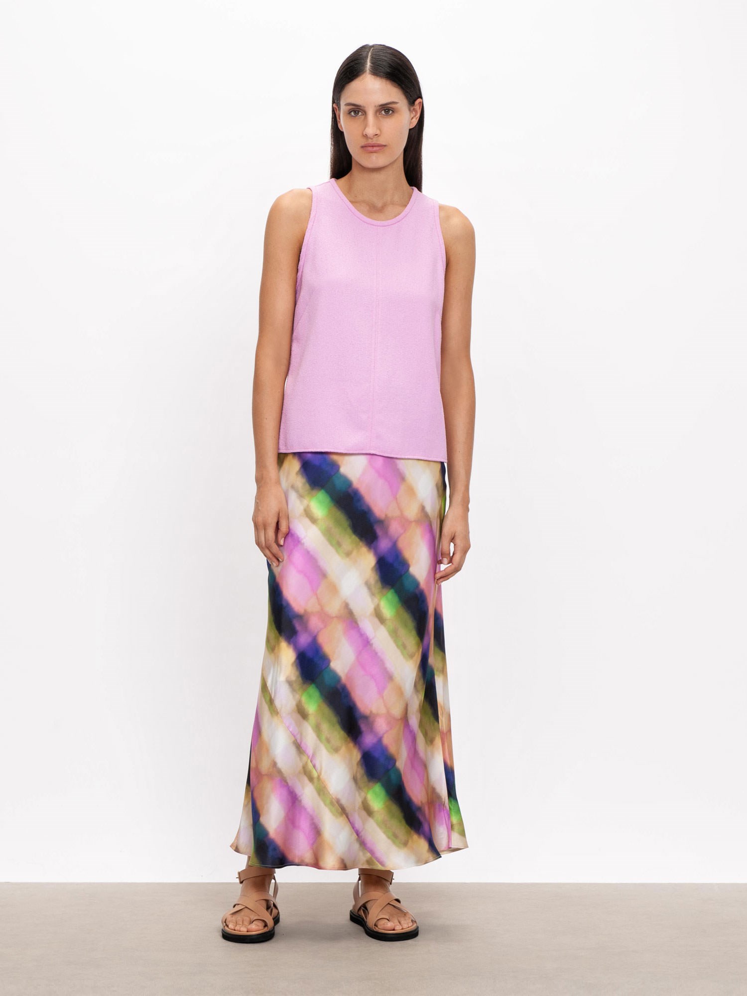 Murano Check Satin Slip Skirt | Buy Skirts Online - Veronika Maine