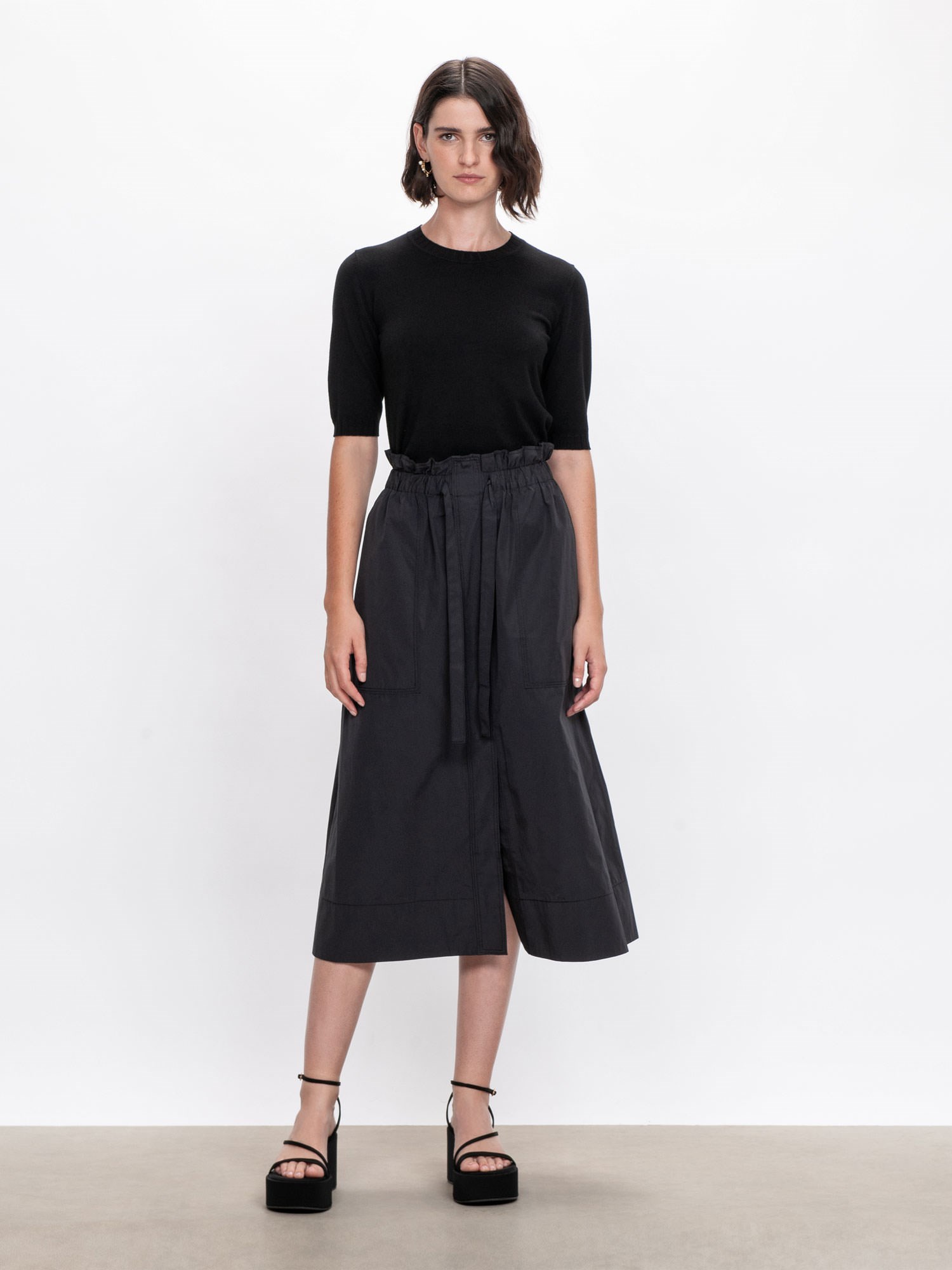 Tech Tafeta Midi Pocket Skirt | Buy Skirts Online - Veronika Maine