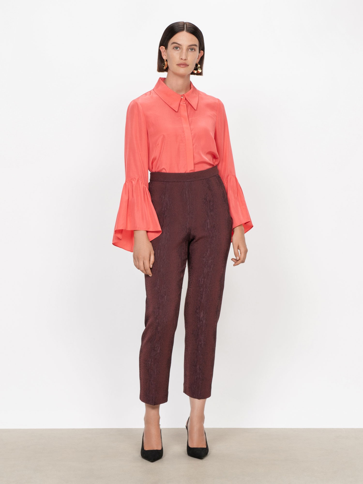 Jacquard Slim Crop Pant | Buy Pants Online - Veronika Maine