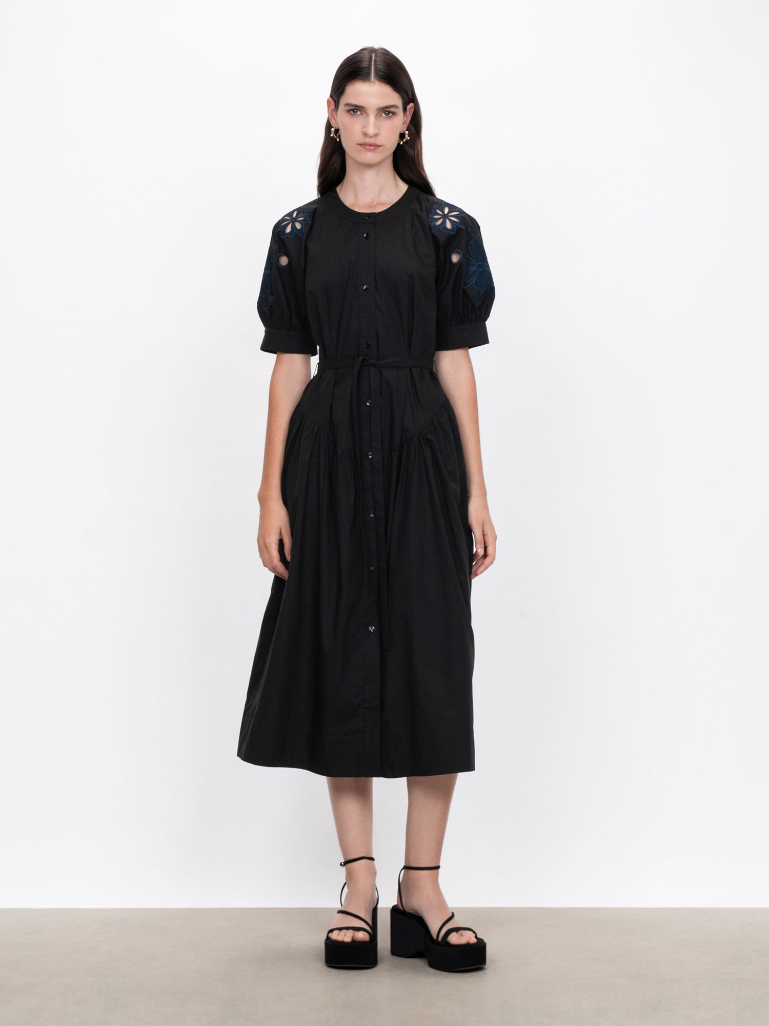 Embroidery Midi Dress | Buy Dresses Online - Veronika Maine