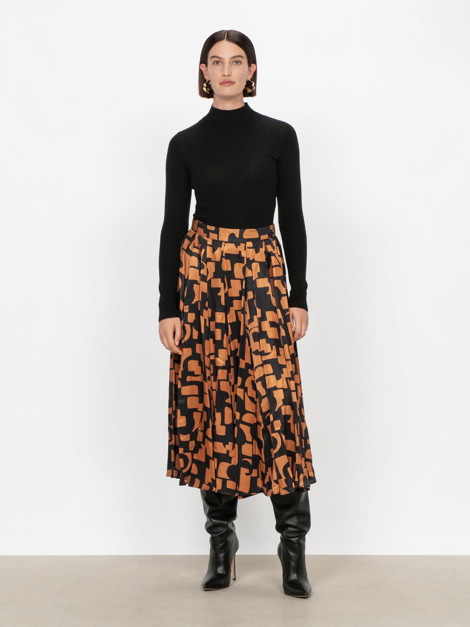 Lino Block Flared Skirt | Buy Skirts Online - Veronika Maine