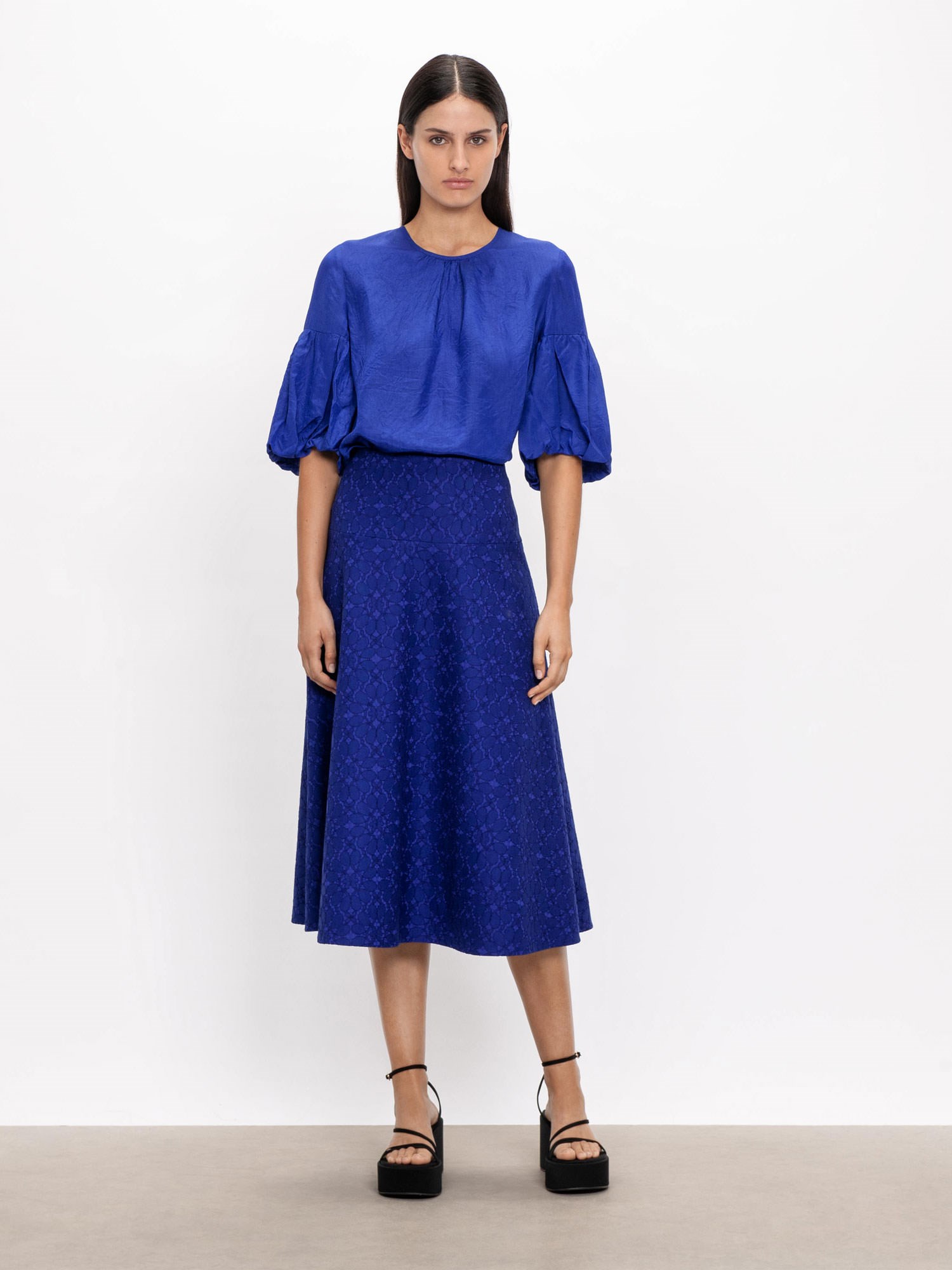 Bonded Lace Midi Skirt | Buy Skirts Online - Veronika Maine