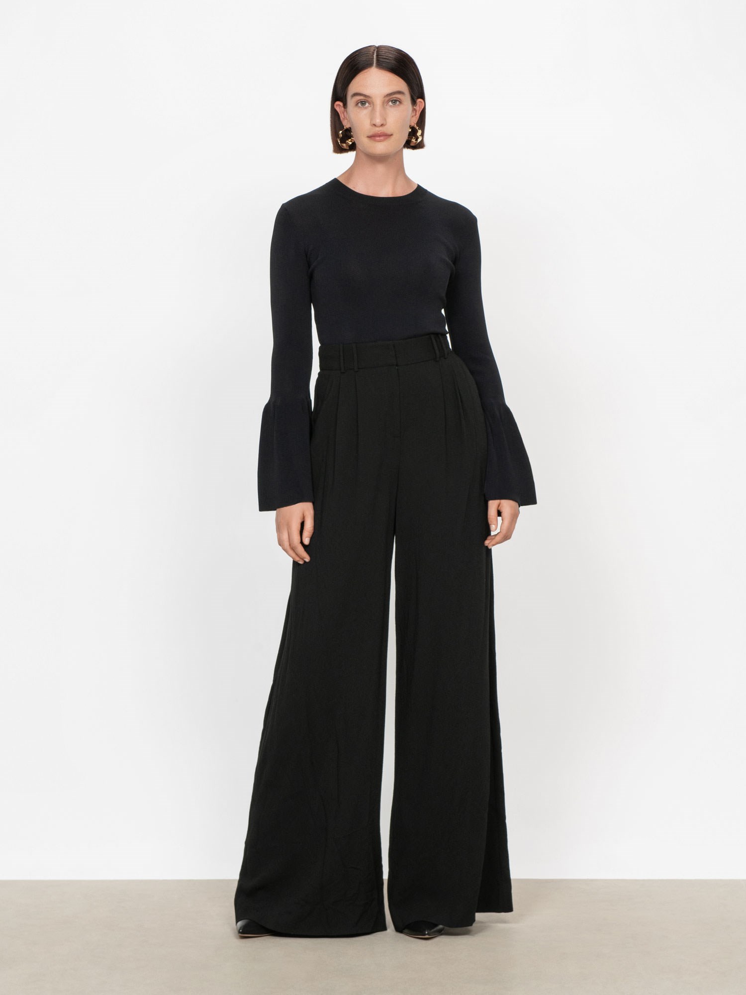 Fine Crepe Wide Leg Pant | Buy Pants Online - Veronika Maine