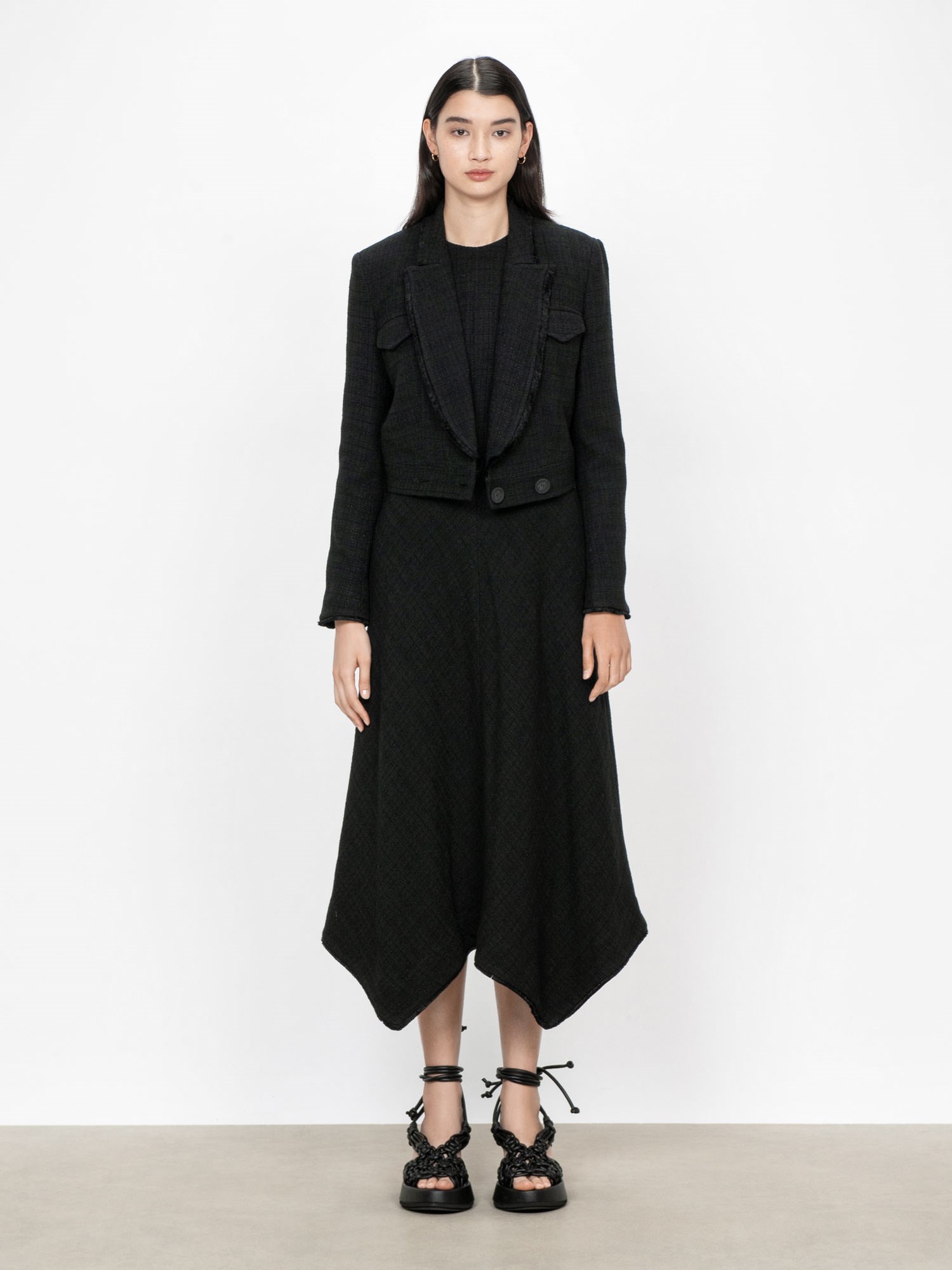 Modern Tweed Cropped Jacket | Buy Jackets and Coats Online - Veronika Maine