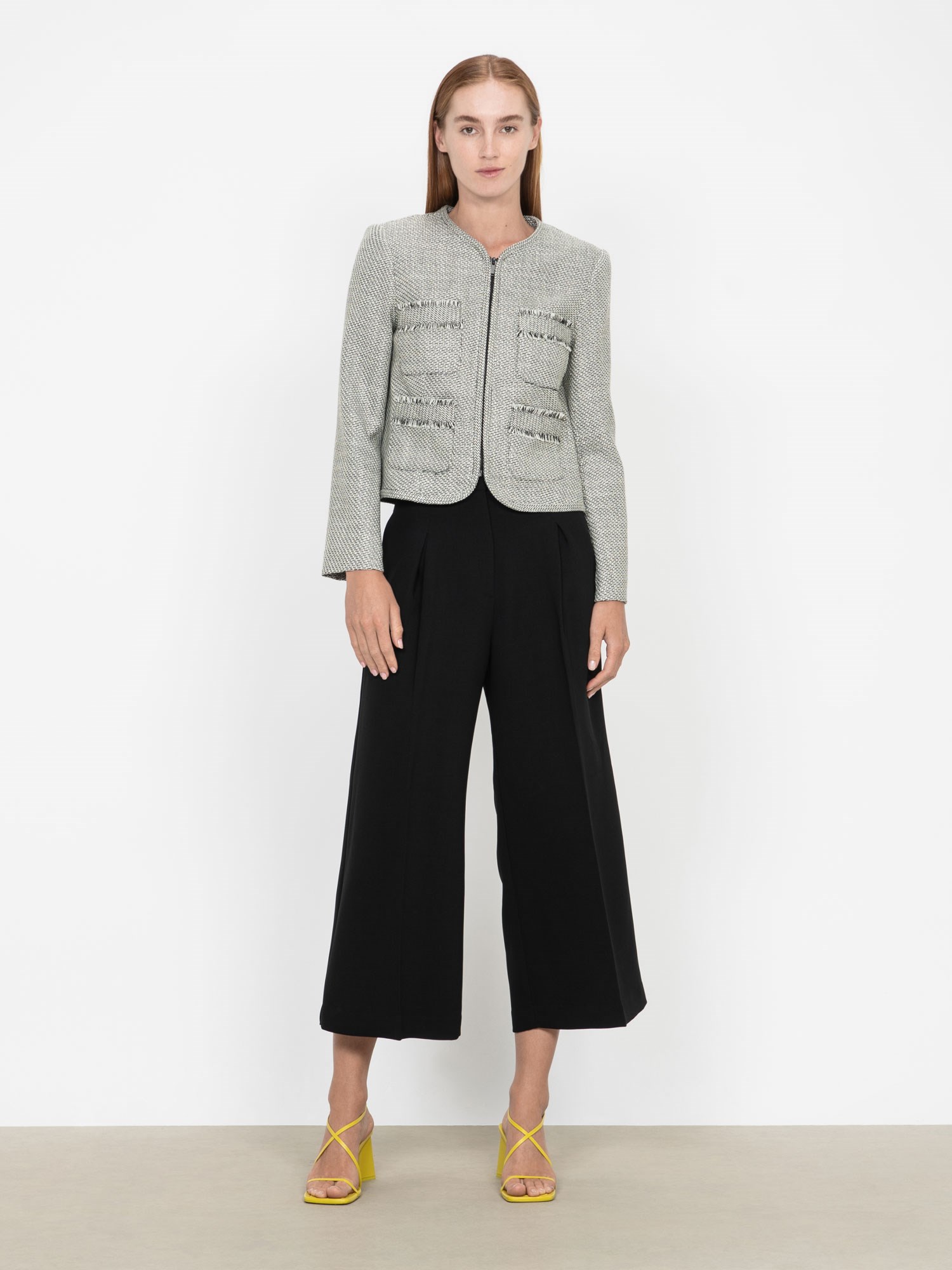 Monotone Boucle Jacket | Buy Jackets and Coats Online - Veronika Maine