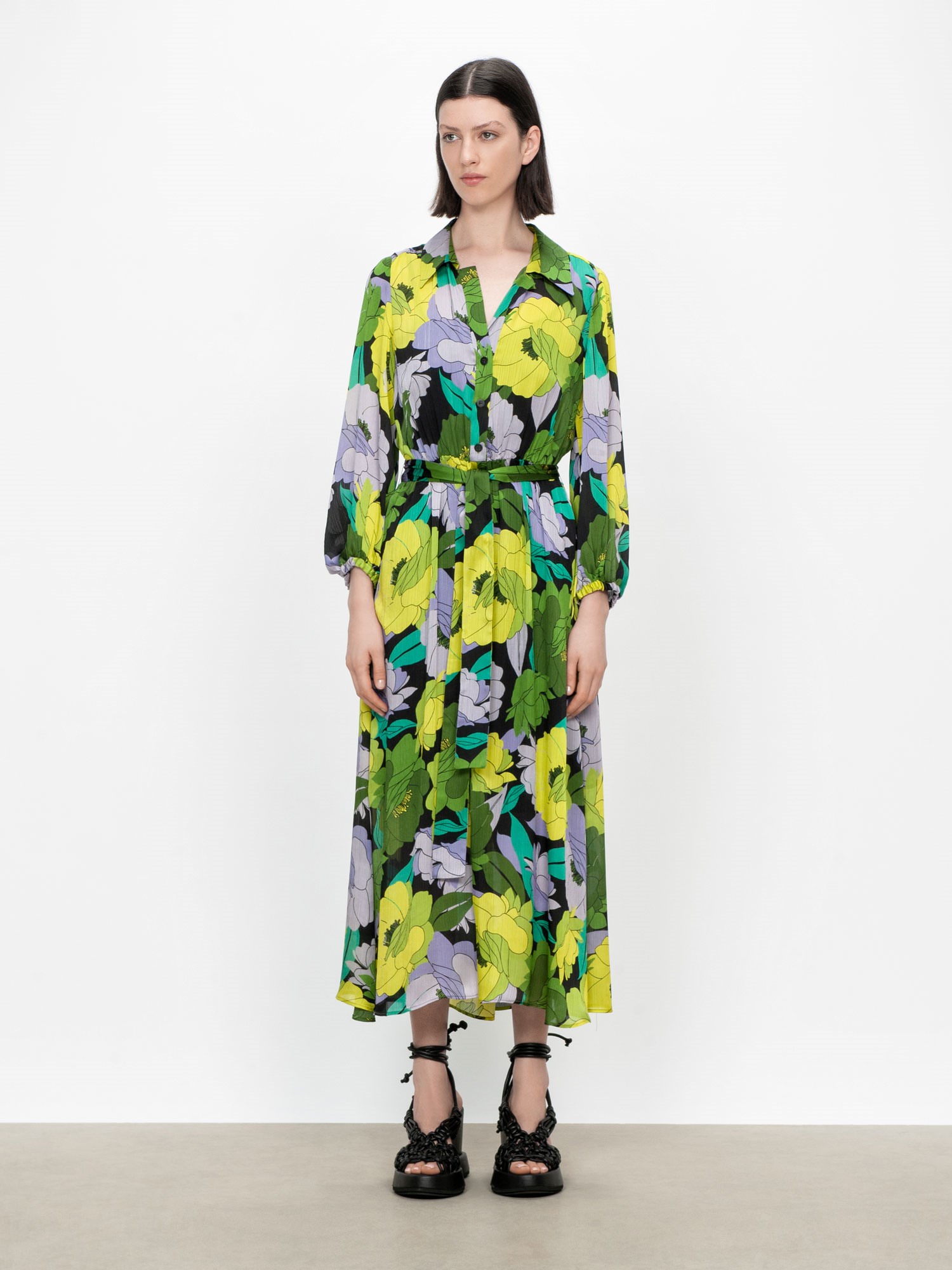 Scattered Peonies Shirt Dress | Buy Dresses Online - Veronika Maine