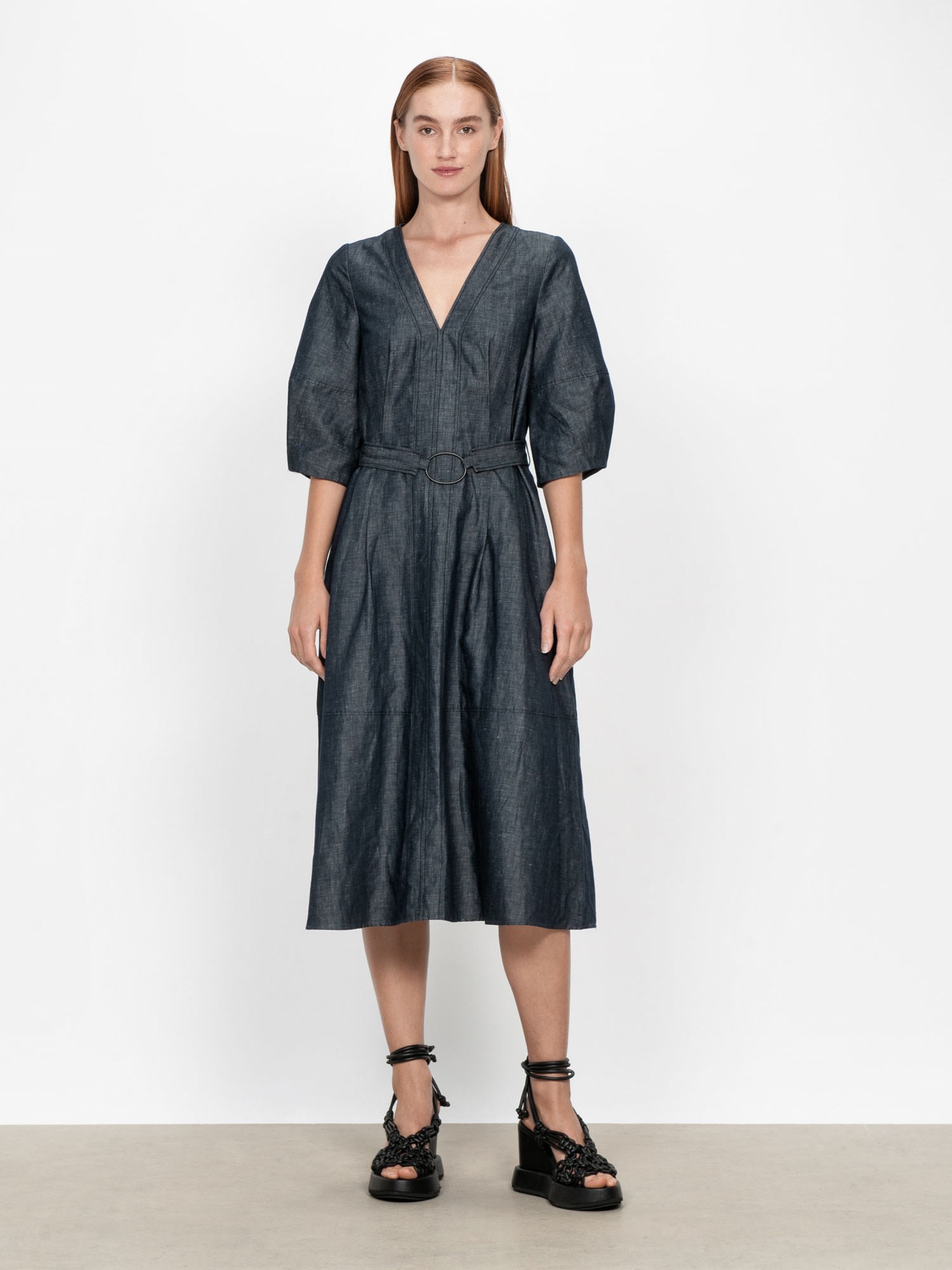 Soft Denim Midi Dress | Buy Dresses Online - Veronika Maine