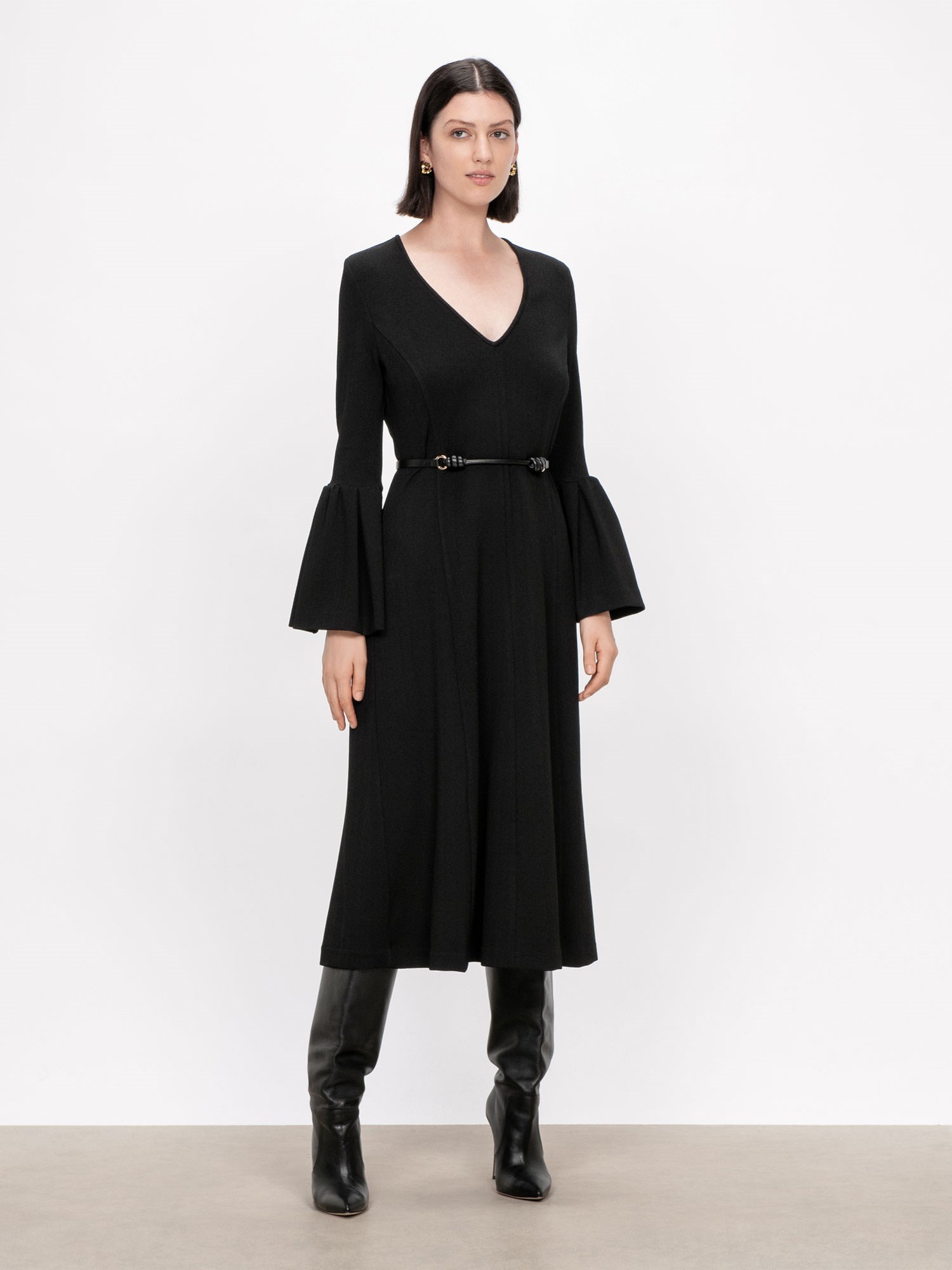 Crepe Knit Midi Dress | Buy Dresses Online - Veronika Maine