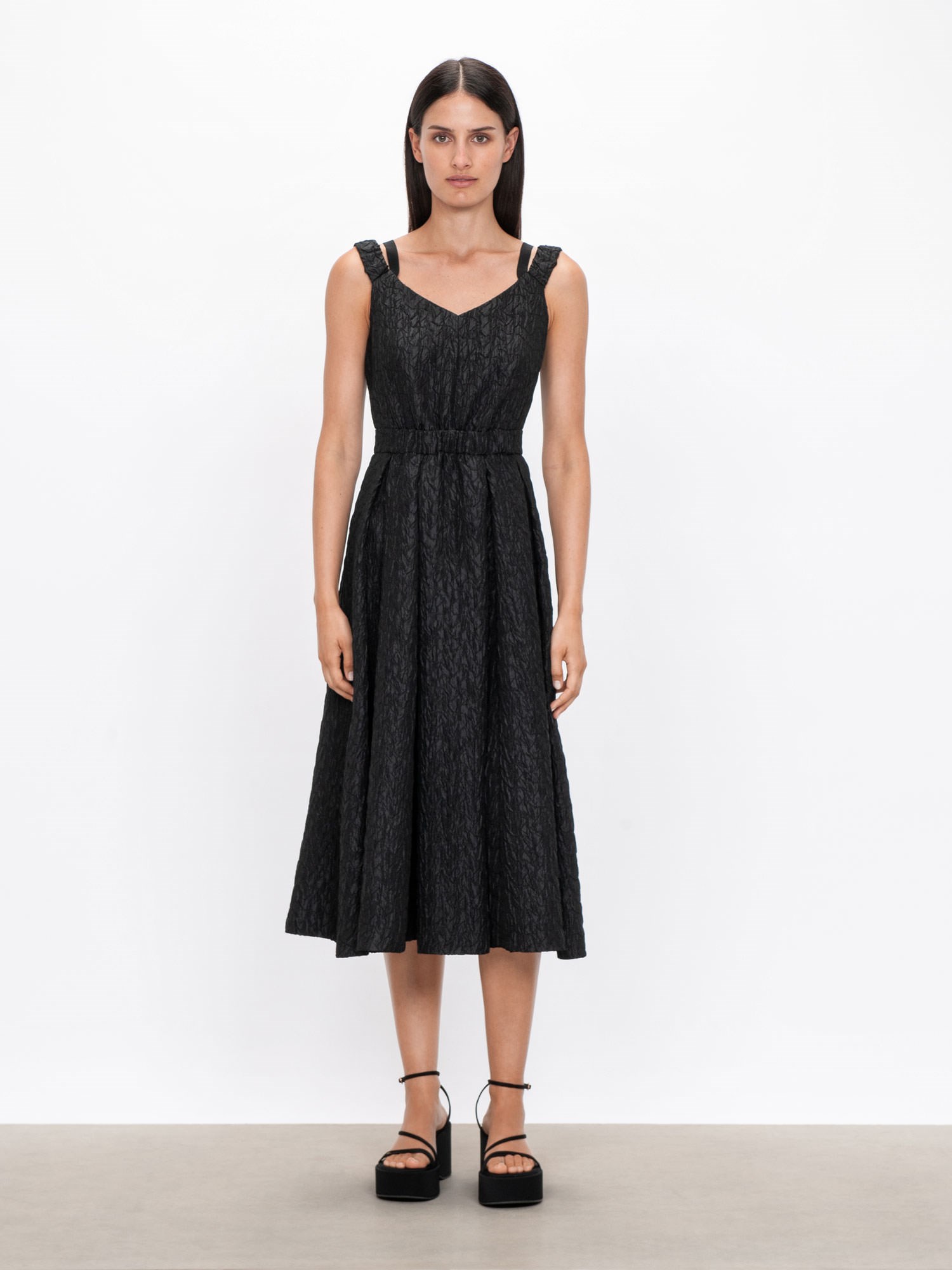 Geo Jacquard V-Neck Dress | Buy Dresses Online - Veronika Maine