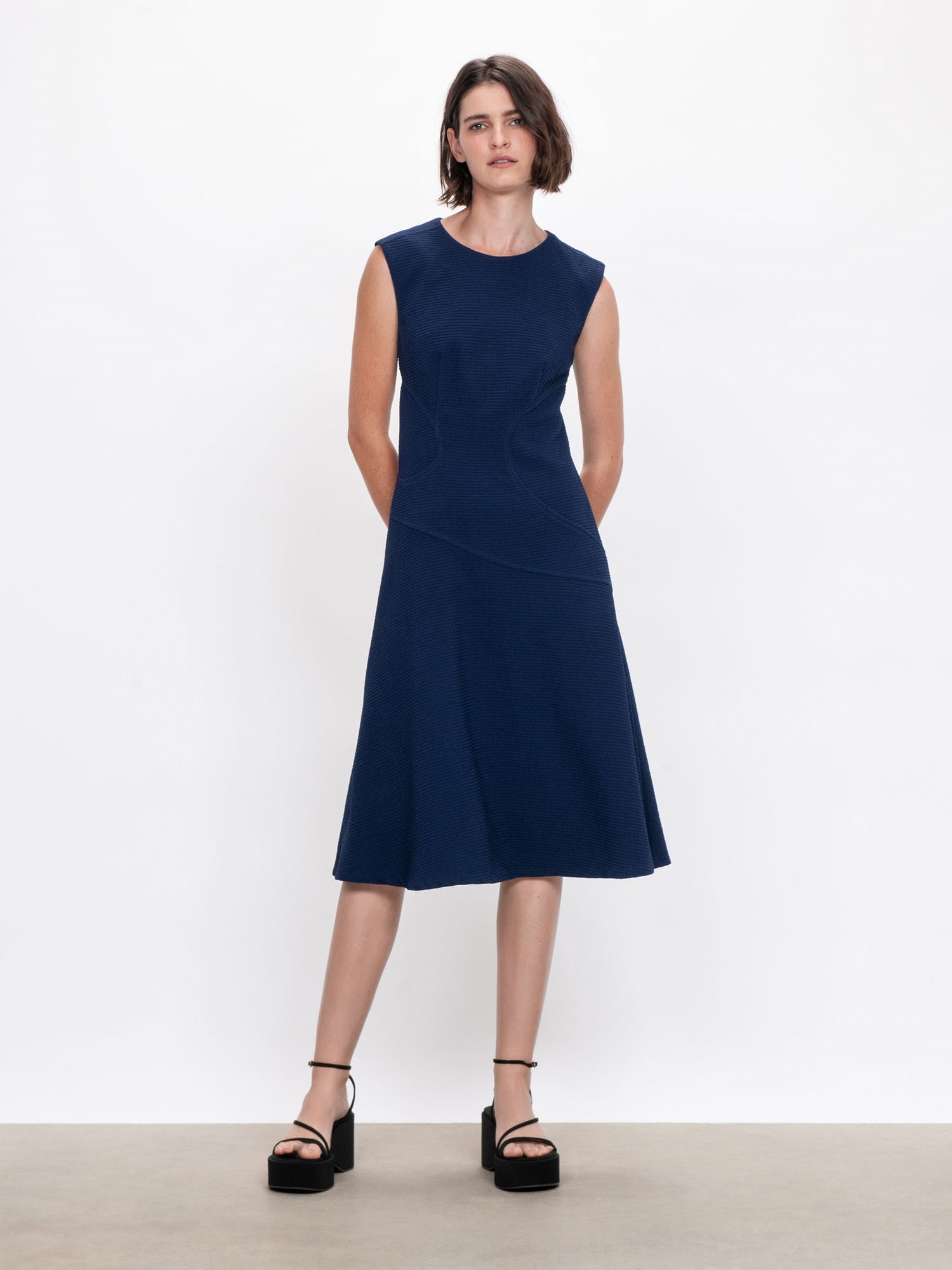 Seersucker Midi Dress | Buy Dresses Online - Veronika Maine