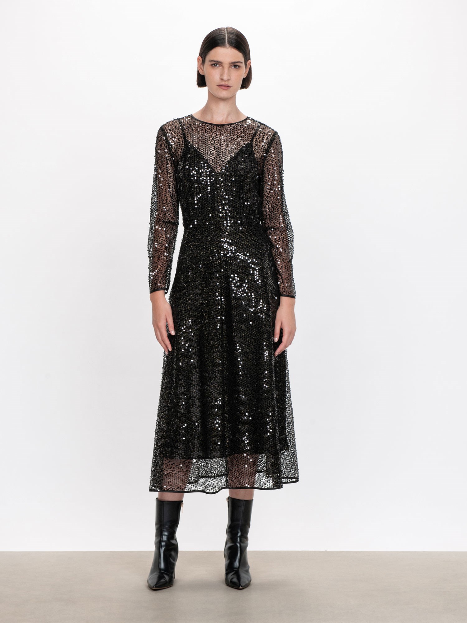 Sequinned Lurex Midi Dress | Buy Dresses Online - Veronika Maine