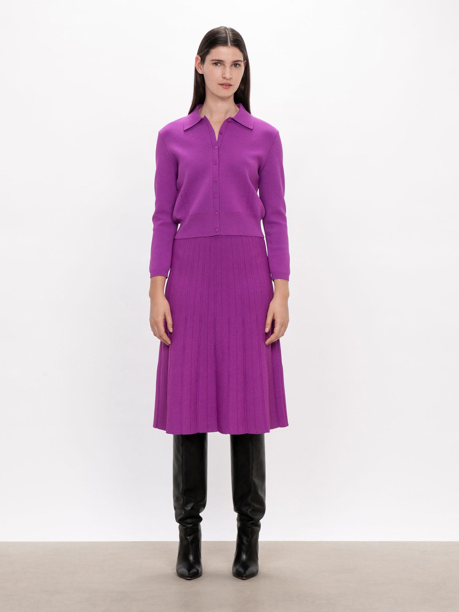 Pleated Knit Short Skirt | Buy Skirts Online - Veronika Maine