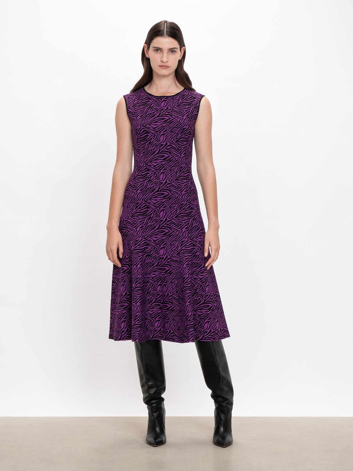 Zebra Jacquard Knit Dress | Buy Knitwear Online - Veronika Maine