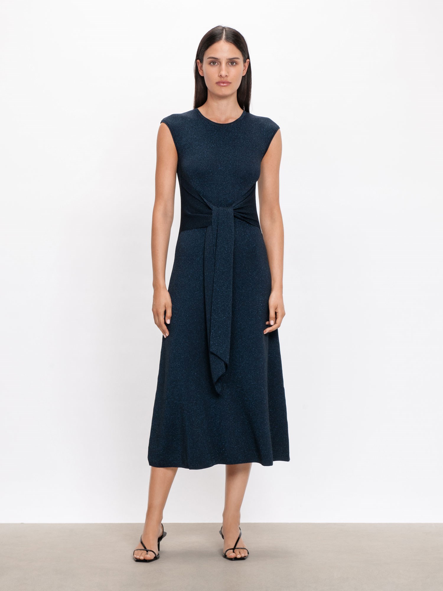 Lurex Tie Front Knit Dress | Buy Knitwear Online - Veronika Maine